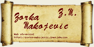 Zorka Makojević vizit kartica